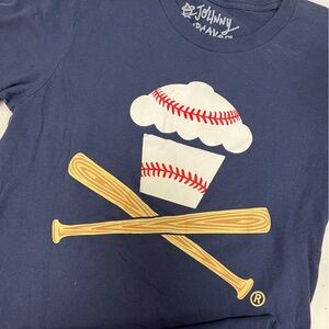 Johnny Cupcakes Navy blue Baseball Cupcake Tee womens small cotton